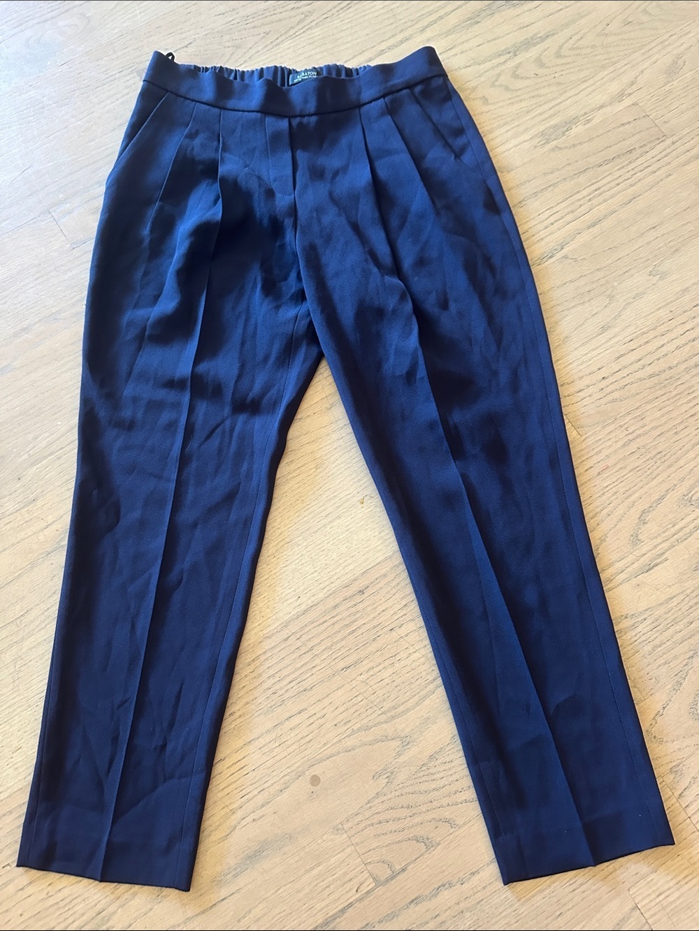Babaton Dark Navy Pleated Dress Pants